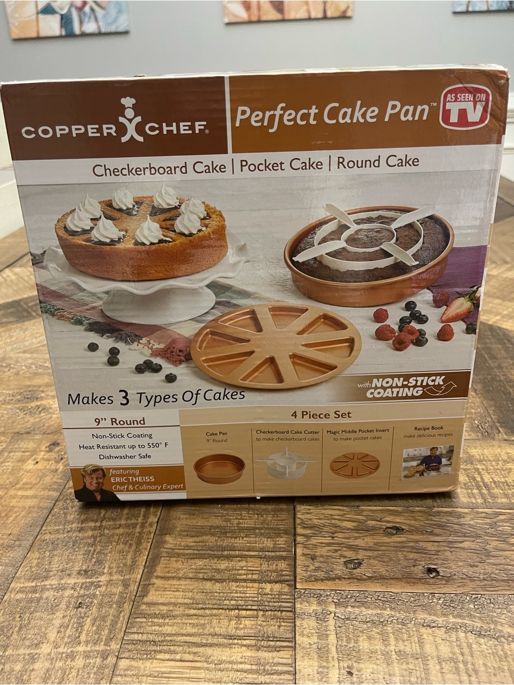 Copper Chef Perfect Cake Pan 4-Piece Set - 9" Round Non-Stick Bakeware